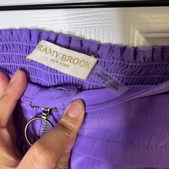 Ramy Brook Rosalie Mini Skirt Half Zip Purple Womens Size Small - Picture 7 of 8